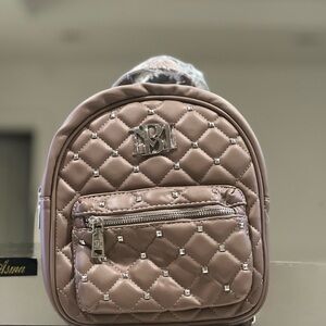 Badgley Mischka Quilted Tan Backpack